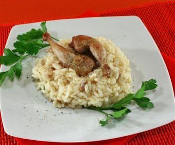 Risoto com codornas