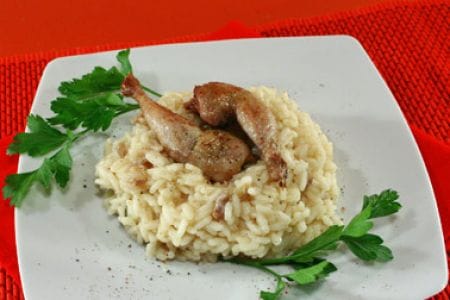 Risoto com codornas