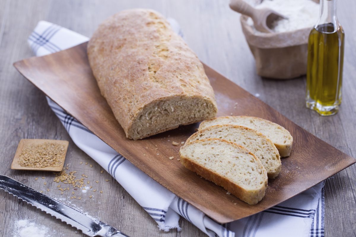 Pão com sementes de linhaça