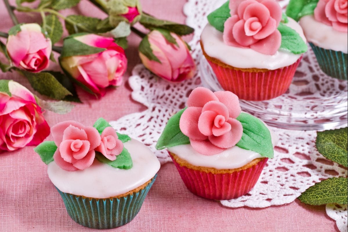 Cupcake com rosas
