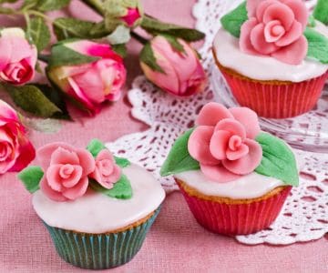 Cupcake com rosas