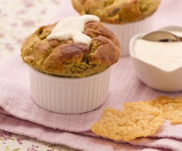Flan de alcachofras com molho de Parmesão