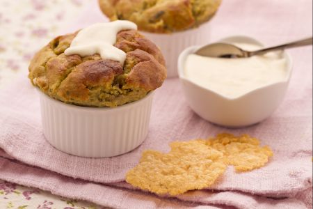 Flan de alcachofras com molho de Parmesão