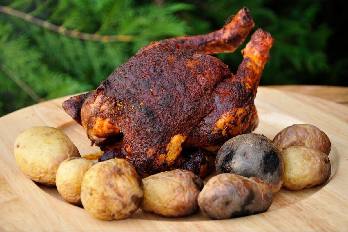 Frango assado na lata de cerveja