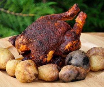 Frango assado na lata de cerveja
