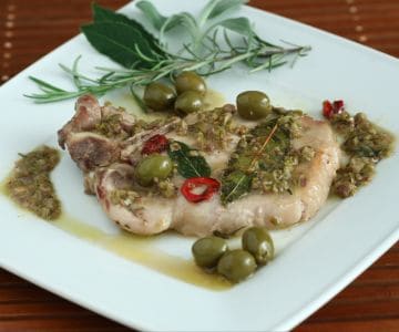 Nodini de porco com azeitonas