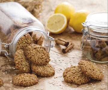Biscoitos de aveia em flocos