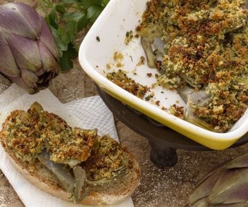 Alcachofras gratinadas