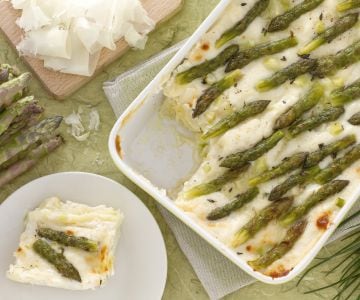 Lasanha de aspargos e raspadura