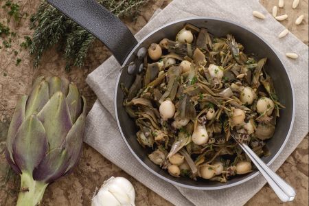 Lulinhas com alcachofras