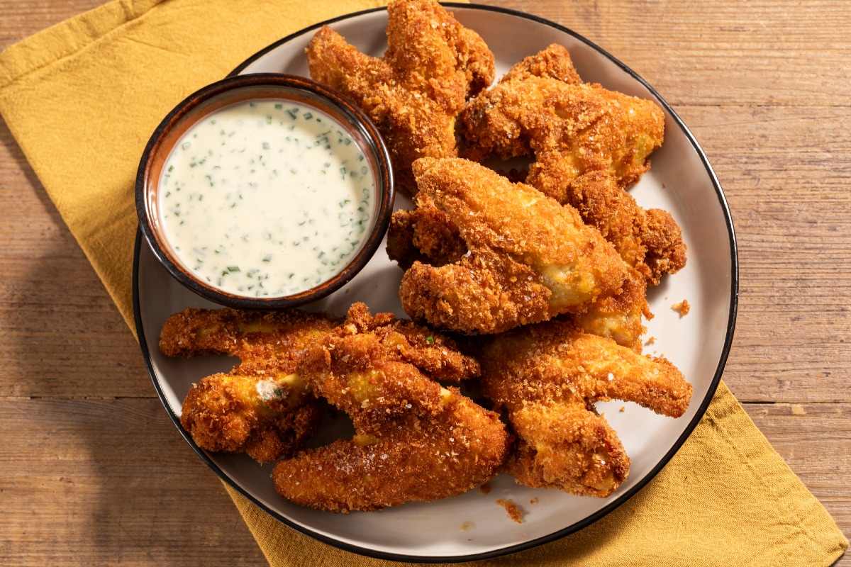 Asas de frango fritas