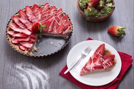 Torta com curd de morango