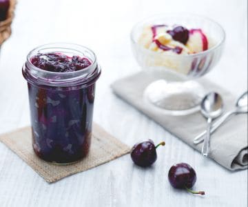 Compota de cerejas e baunilha