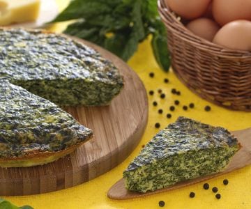 Frittata de forno com ricota e espinafre
