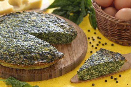 Frittata de forno com ricota e espinafre