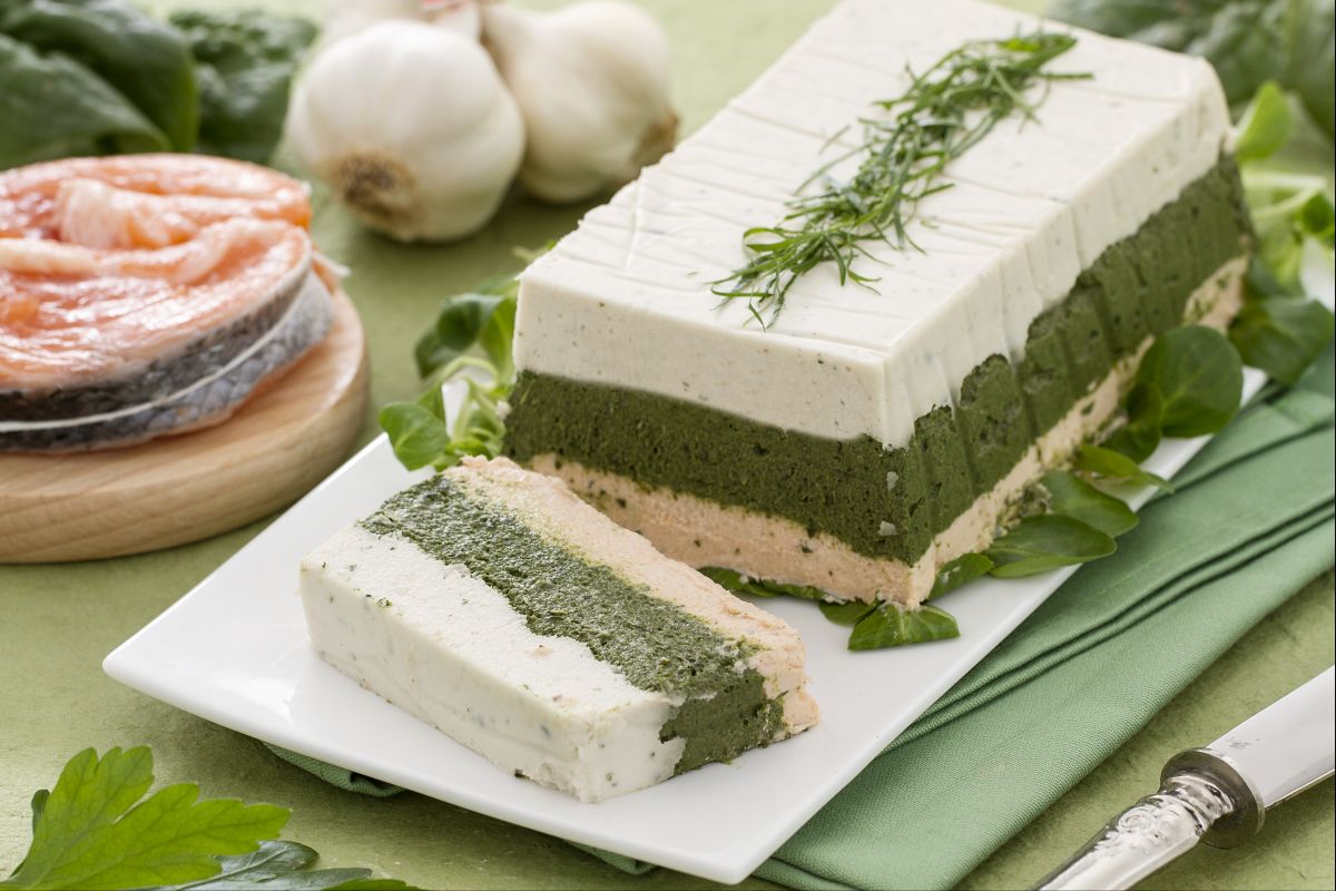 Terrina de peixe e espinafre