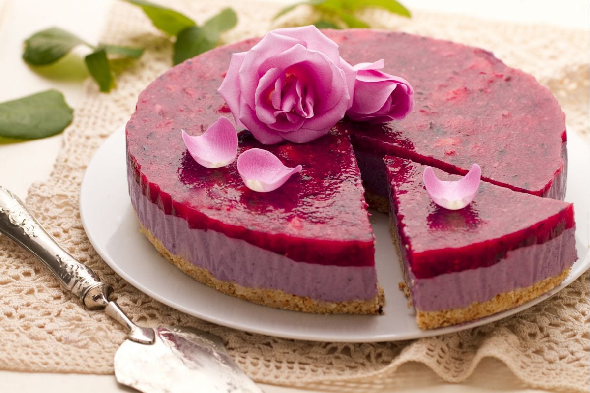 Cheesecake com aroma de rosas