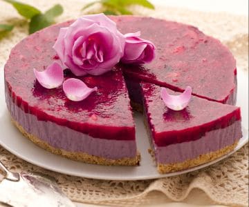 Cheesecake com aroma de rosas