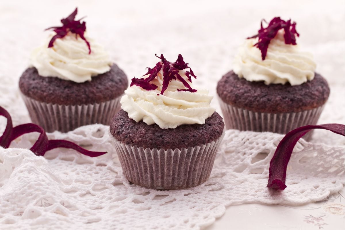 Cupcake de cenoura roxa