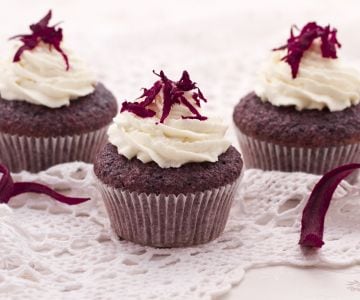 Cupcake de cenoura roxa