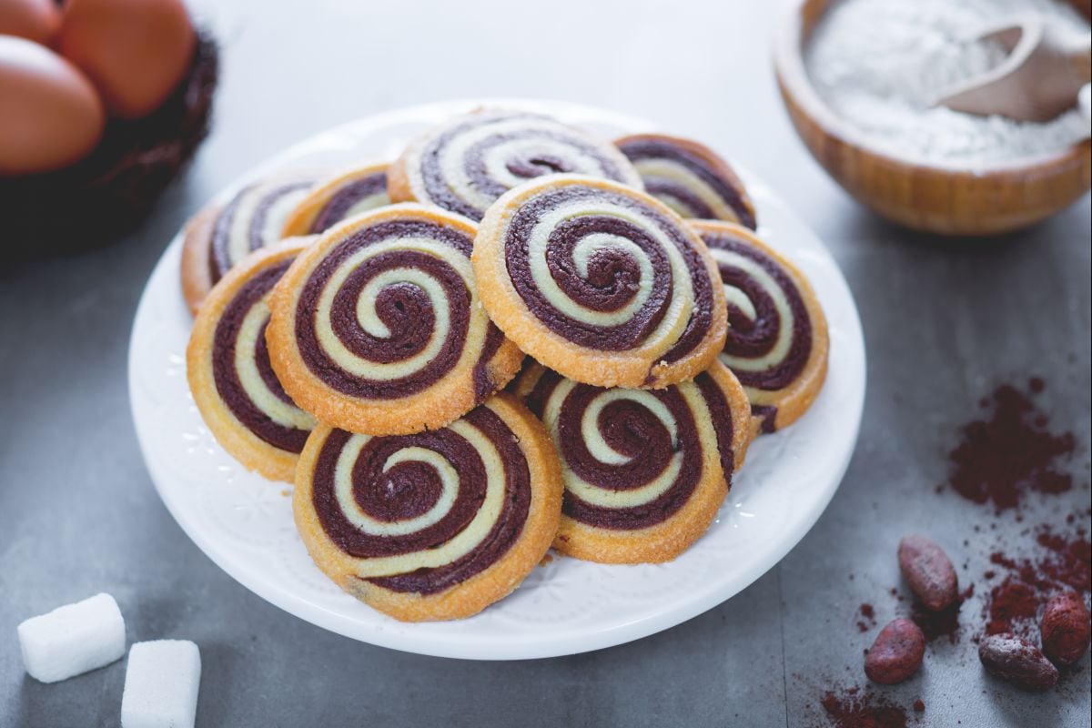 Biscoitos espiralados