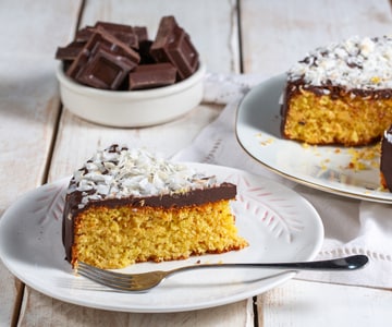 Torta de coco e chocolate