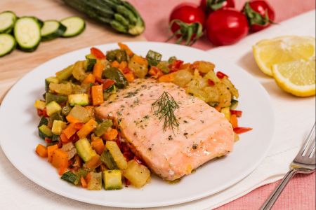 Salmão no vapor