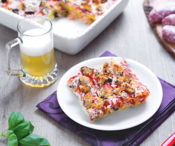 Canelones de berinjela à cerveja