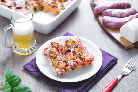 Canelones de berinjela à cerveja