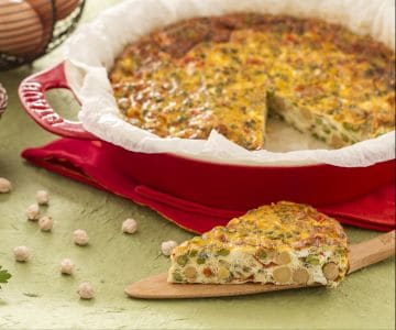 Frittata de grão-de-bico ao forno