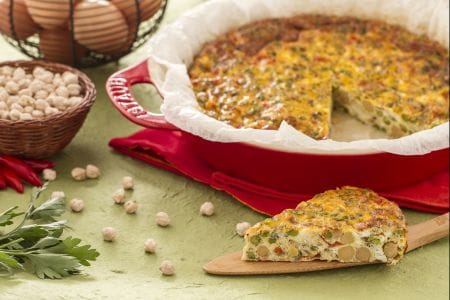 Frittata de grão-de-bico ao forno