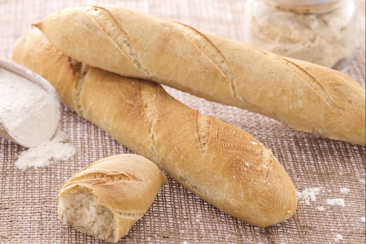 Baguete com fermento natural