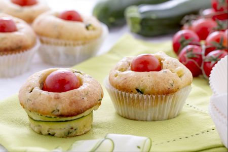 Muffin salgados com ricota e abobrinha