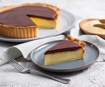 Torta de sêmola com chocolate