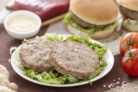 Hambúrguer de atum com laranja e gengibre