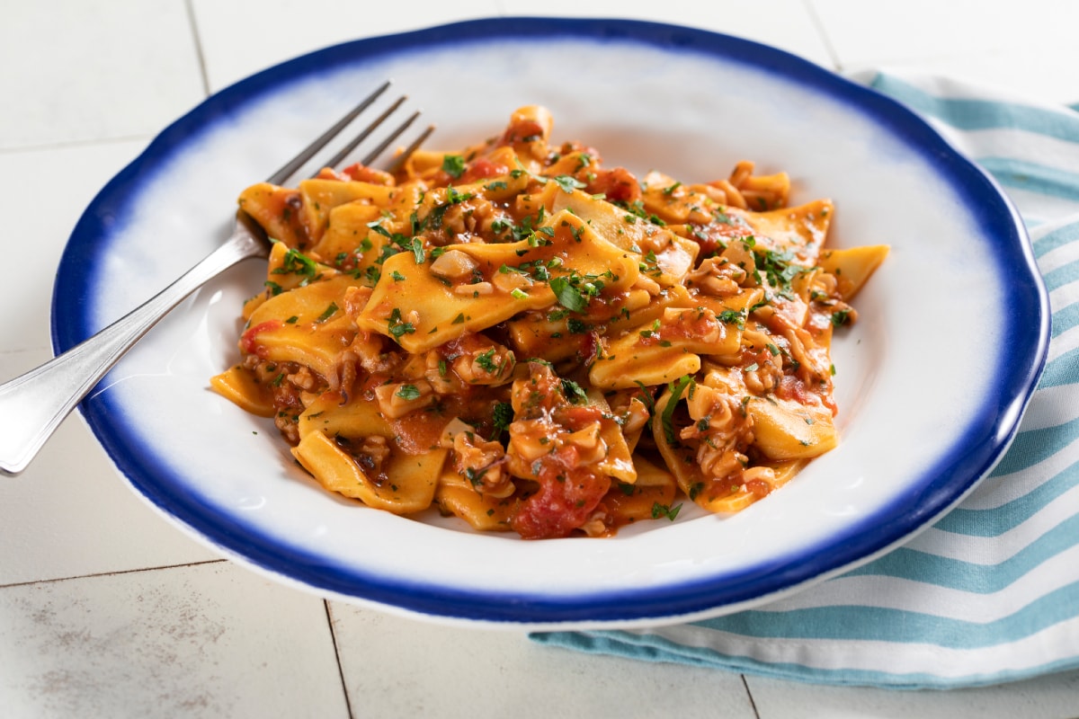Maltagliati com ragu de sépia