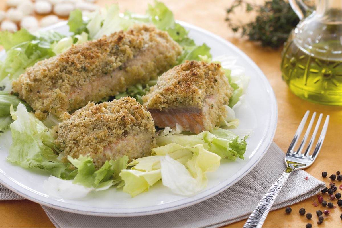 Salmão marinado no forno