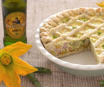 Torta salgada rústica com cerveja