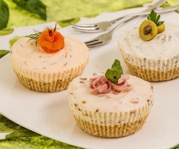 Trio de cheesecakes salgadas