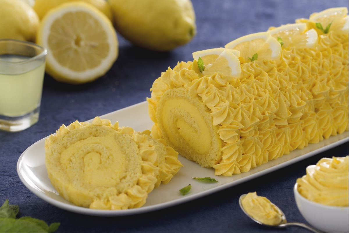 Rocambole com creme de limoncello