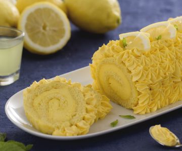 Rocambole com creme de limoncello