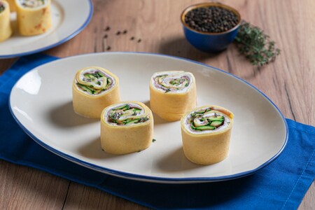 Rolinhos de crepe recheados