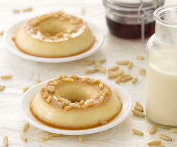 Creme caramel com pinoli