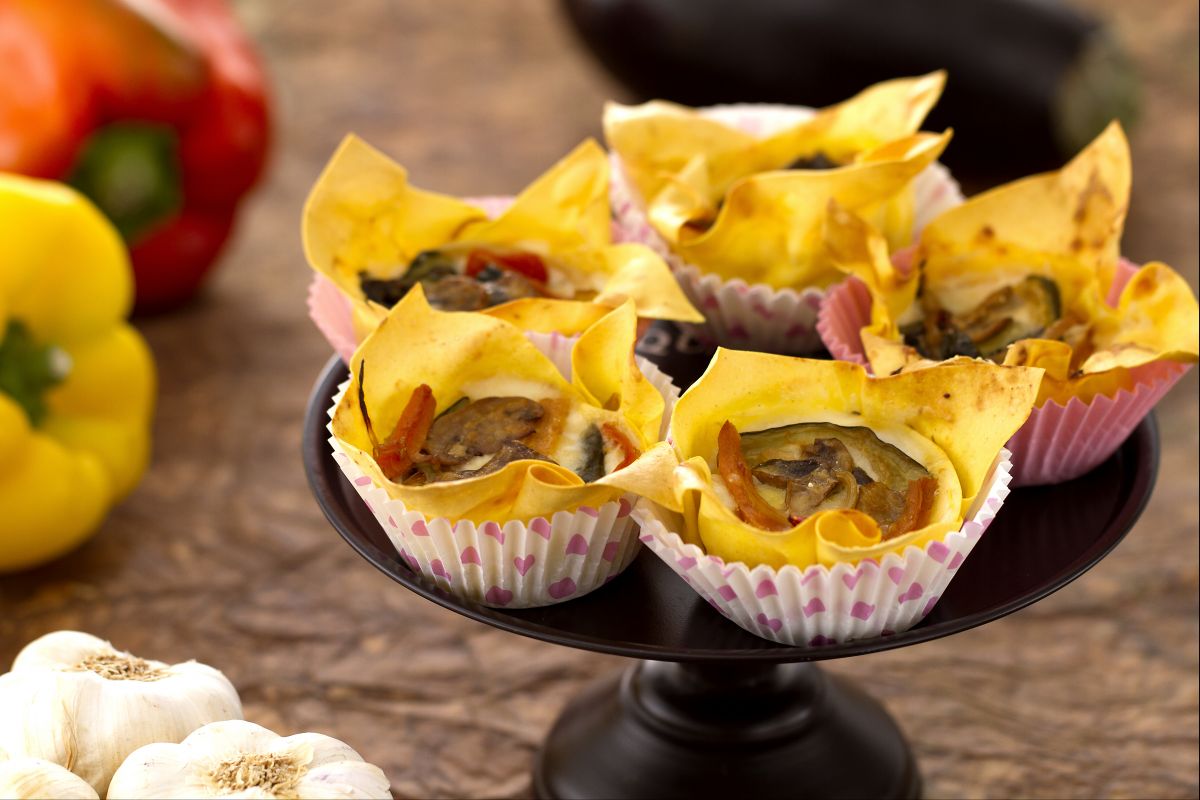 Lasanha vegetariana cupcake
