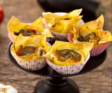 Lasanha vegetariana cupcake