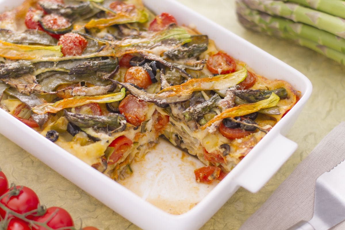 Lasanha primavera com vegetais