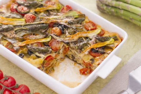 Lasanha primavera com vegetais