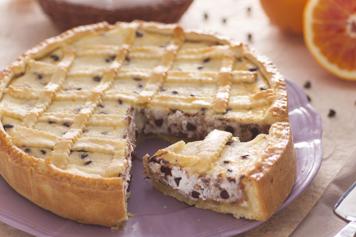 Torta pascal de ricota e chocolate