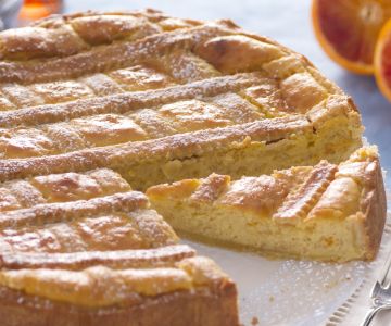 Pastiera com amêndoas e creme de confeiteiro