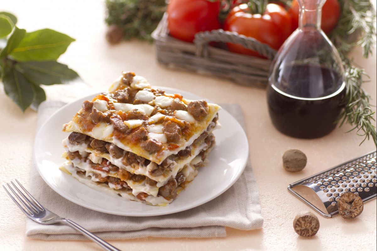 Lasanha com ragu de cordeiro